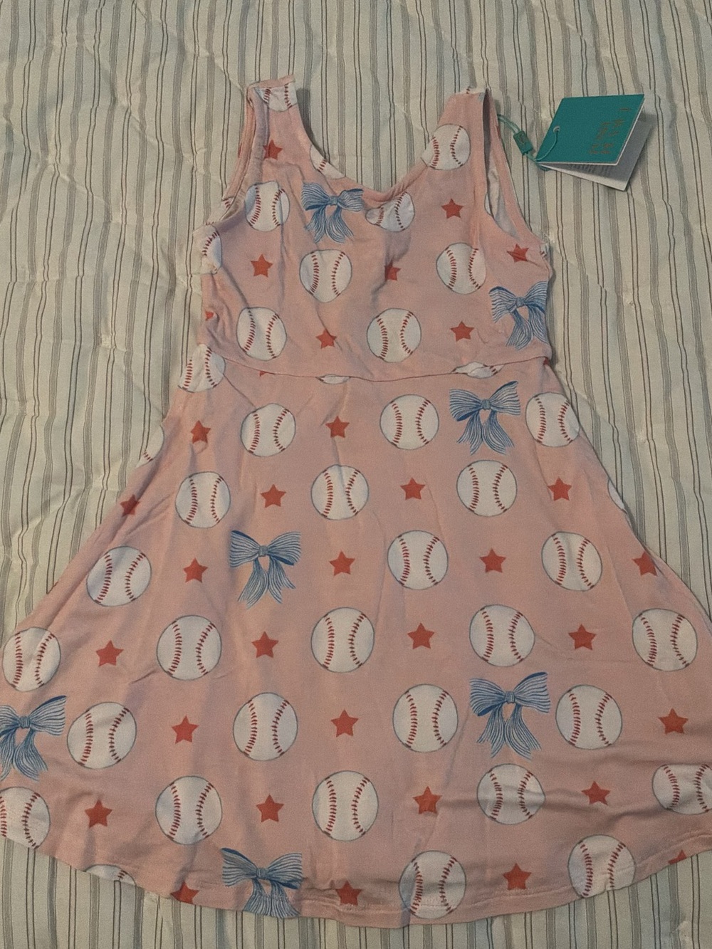 Posh Peanut Girls Baseball Print Dress Size 3T NWT